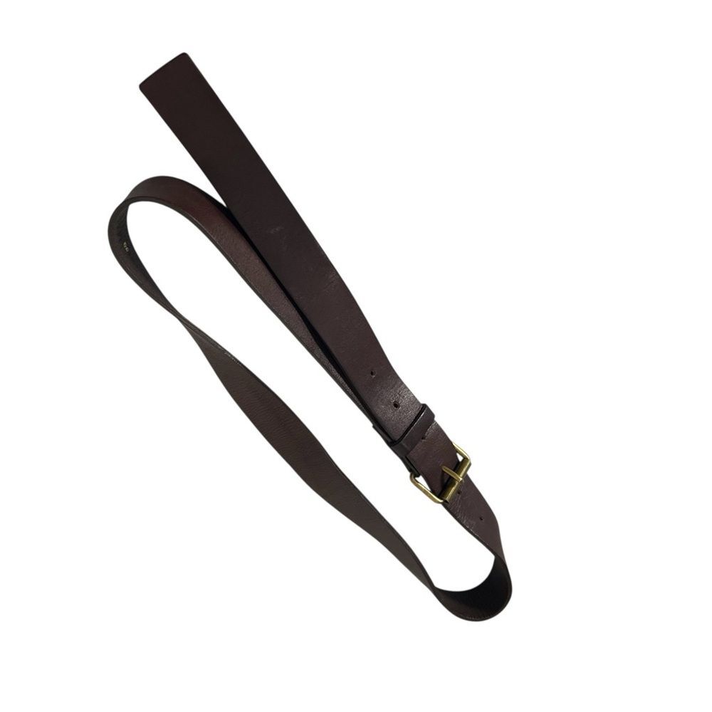 Lanvin Leather Belt Women's XS Brown Gold Tone Buckle Minimalist Classic France - Picture 8 of 15